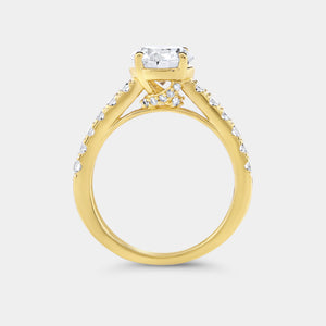 Gilded 2 Carat Lab-Grown Diamond Solitaire Plus Engagement Ring with a Classic Shank