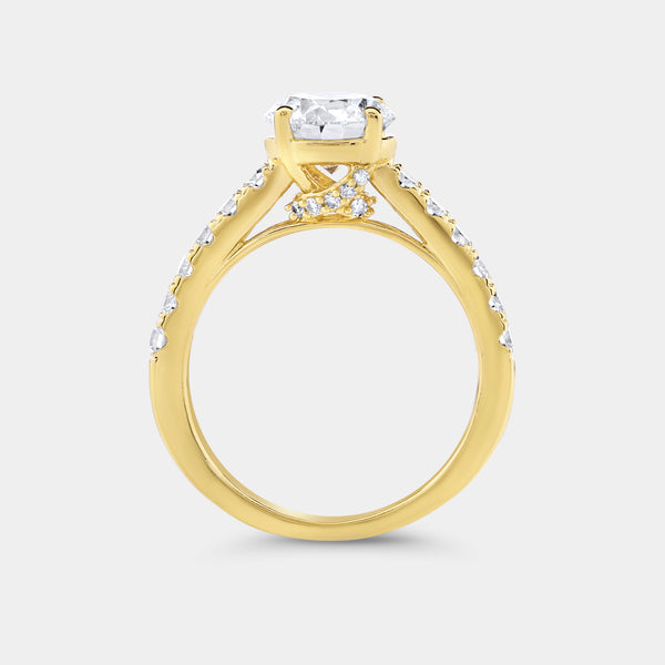 2 Carat Lab-Grown Diamond Solitaire Plus Engagement Ring with a Classic Shank — GILDED New York