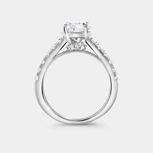 Gilded 2 Carat Lab-Grown Diamond Solitaire Plus Engagement Ring with a Classic Shank