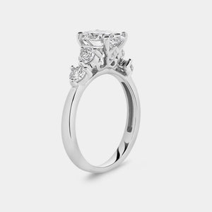 Gilded 2 Carat Lab-Grown Diamond Oval-Shaped Solitaire Plus Engagement Ring with Round-Shaped Accents On The Shank
