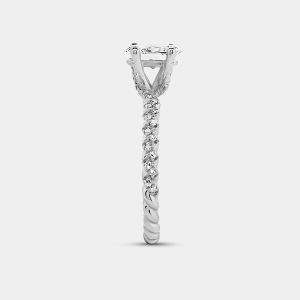 Gilded 1 and 1/4 Carat Lab-Grown Diamond Oval-Shaped Solitaire Plus Engagement Ring with a Twisted Shank