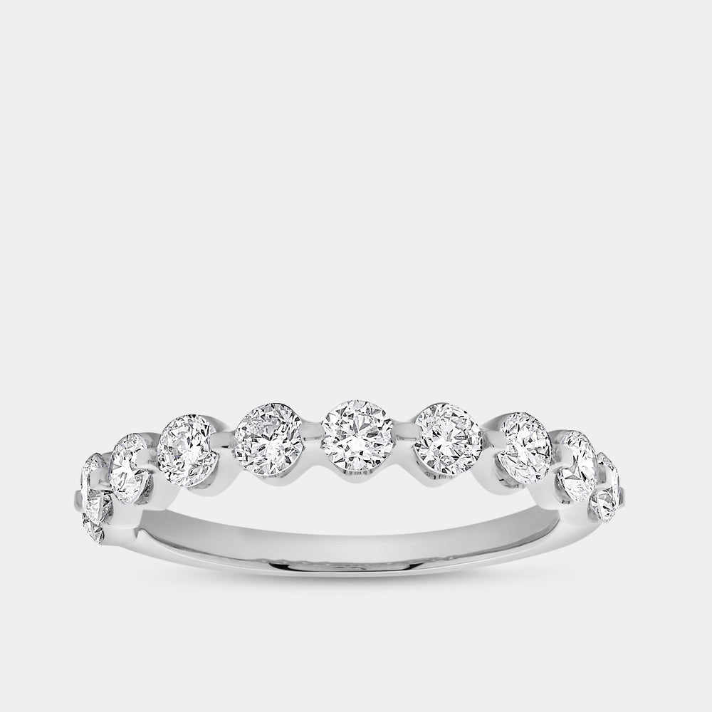 Gilded 1 Carat Lab-Grown Diamond Round-Shaped Fancy Wedding Band