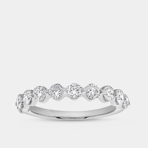 Gilded 1 Carat Lab-Grown Diamond Round-Shaped Fancy Wedding Band