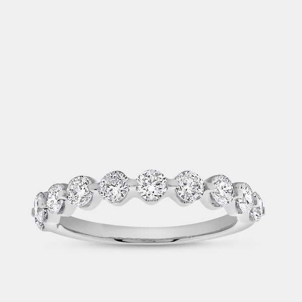 Gilded 1 Carat Lab-Grown Diamond Round-Shaped Fancy Wedding Band