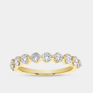 Gilded 1 Carat Lab-Grown Diamond Round-Shaped Fancy Wedding Band