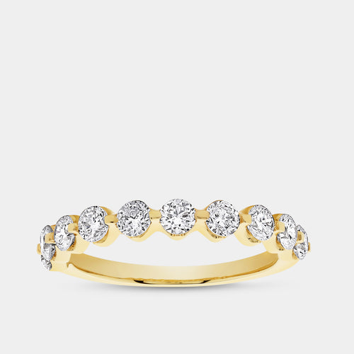 Gilded 1 Carat Lab-Grown Diamond Round-Shaped Fancy Wedding Band