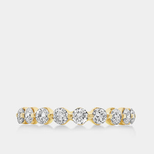 Gilded 1 Carat Lab-Grown Diamond Round-Shaped Fancy Wedding Band