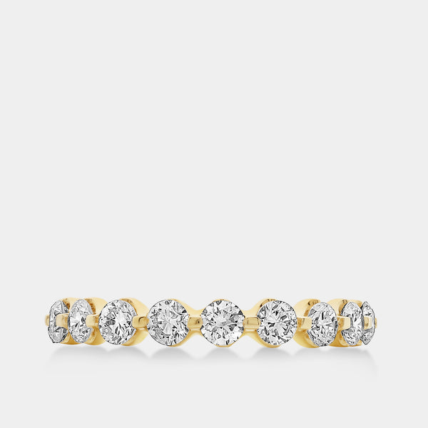 Gilded 1 Carat Lab-Grown Diamond Round-Shaped Fancy Wedding Band