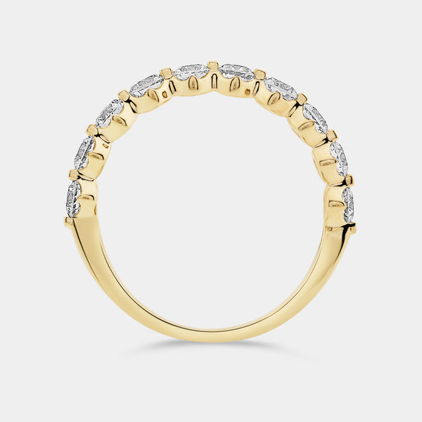 Gilded 1 Carat Lab-Grown Diamond Round-Shaped Fancy Wedding Band