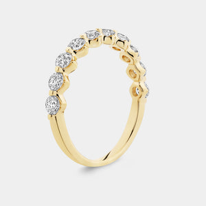 Gilded 1 Carat Lab-Grown Diamond Round-Shaped Fancy Wedding Band