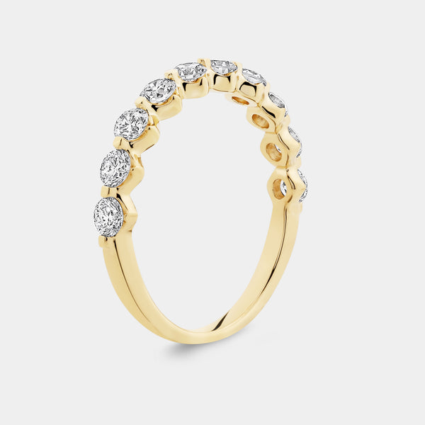 Gilded 1 Carat Lab-Grown Diamond Round-Shaped Fancy Wedding Band
