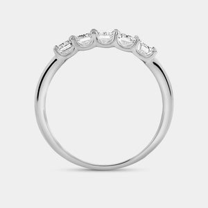 Gilded 1 Carat Lab-Grown Diamond Emerald-Cut Five-Stone Ring