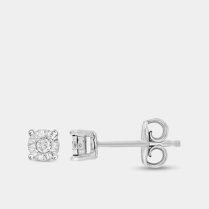 Gilded 1/10 Carat Lab-Grown Diamond Round-Shaped Two-Piece Earring and Pendant Set in an Illusion Plate