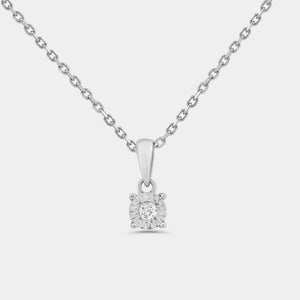 Gilded 1/10 Carat Lab-Grown Diamond Round-Shaped Two-Piece Earring and Pendant Set in an Illusion Plate