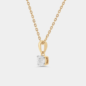 Gilded 1/10 Carat Lab-Grown Diamond Round-Shaped Two-Piece Earring and Pendant Set in an Illusion Plate