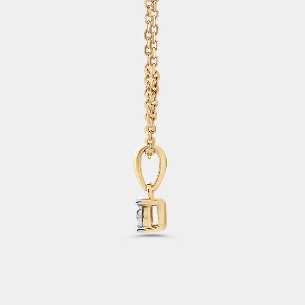 Gilded 1/10 Carat Lab-Grown Diamond Round-Shaped Two-Piece Earring and Pendant Set in an Illusion Plate