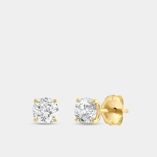Gilded 2 Carat Lab-Grown Diamond Round-Shaped Two-Piece Earring and Pendant Set