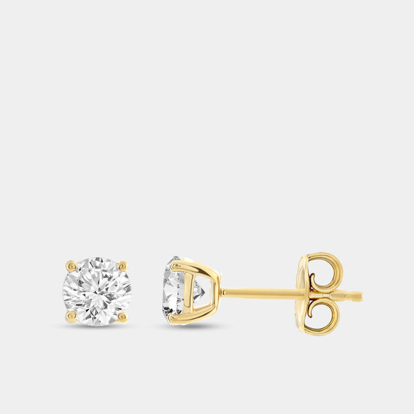 Gilded 2 Carat Lab-Grown Diamond Round-Shaped Two-Piece Earring and Pendant Set