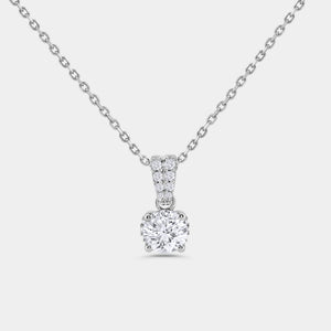 Gilded 2 Carat Lab-Grown Diamond Round-Shaped Two-Piece Earring and Pendant Set