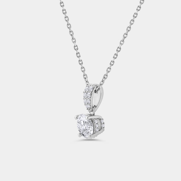 Gilded 2 Carat Lab-Grown Diamond Round-Shaped Two-Piece Earring and Pendant Set
