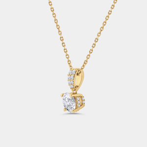 Gilded 2 Carat Lab-Grown Diamond Round-Shaped Two-Piece Earring and Pendant Set
