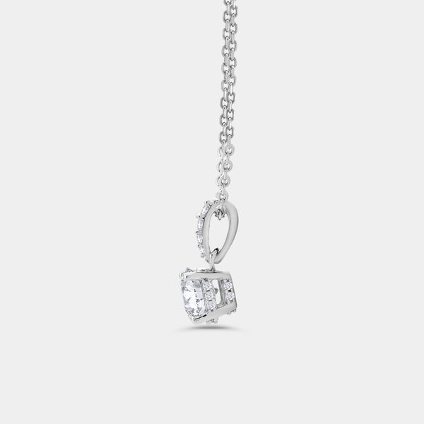 Gilded 2 Carat Lab-Grown Diamond Round-Shaped Two-Piece Earring and Pendant Set