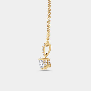 Gilded 2 Carat Lab-Grown Diamond Round-Shaped Two-Piece Earring and Pendant Set