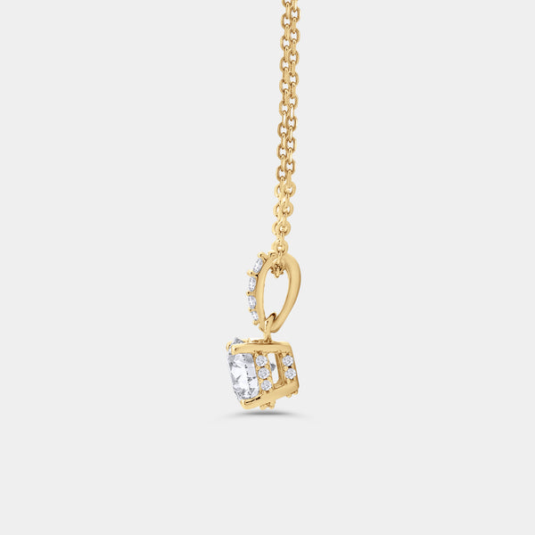 Gilded 2 Carat Lab-Grown Diamond Round-Shaped Two-Piece Earring and Pendant Set