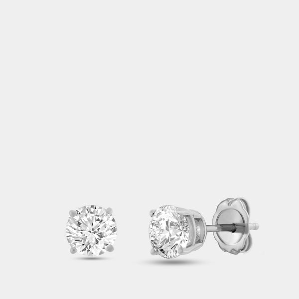 Gilded 3 Carat Lab-Grown Diamond Round-Shaped Two-Piece Earring and Pendant Set
