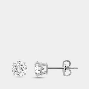 Gilded 3 Carat Lab-Grown Diamond Round-Shaped Two-Piece Earring and Pendant Set