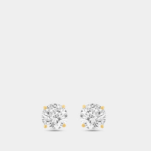 Gilded 3 Carat Lab-Grown Diamond Round-Shaped Two-Piece Earring and Pendant Set