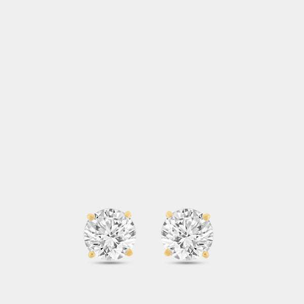Gilded 3 Carat Lab-Grown Diamond Round-Shaped Two-Piece Earring and Pendant Set