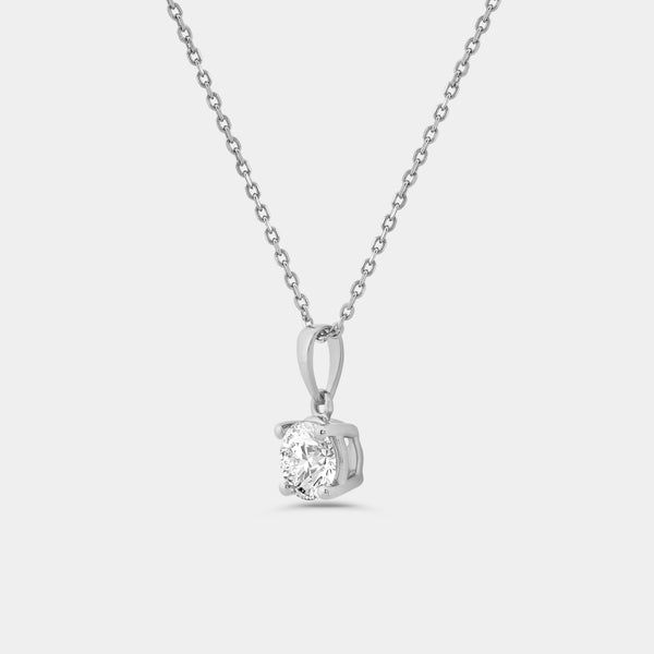 Gilded 3 Carat Lab-Grown Diamond Round-Shaped Two-Piece Earring and Pendant Set
