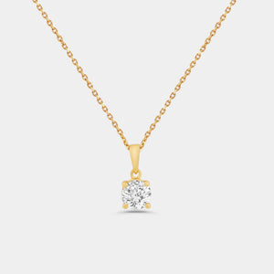 Gilded 3 Carat Lab-Grown Diamond Round-Shaped Two-Piece Earring and Pendant Set