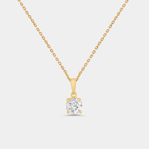 Gilded 3 Carat Lab-Grown Diamond Round-Shaped Two-Piece Earring and Pendant Set