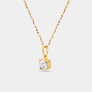 Gilded 3 Carat Lab-Grown Diamond Round-Shaped Two-Piece Earring and Pendant Set
