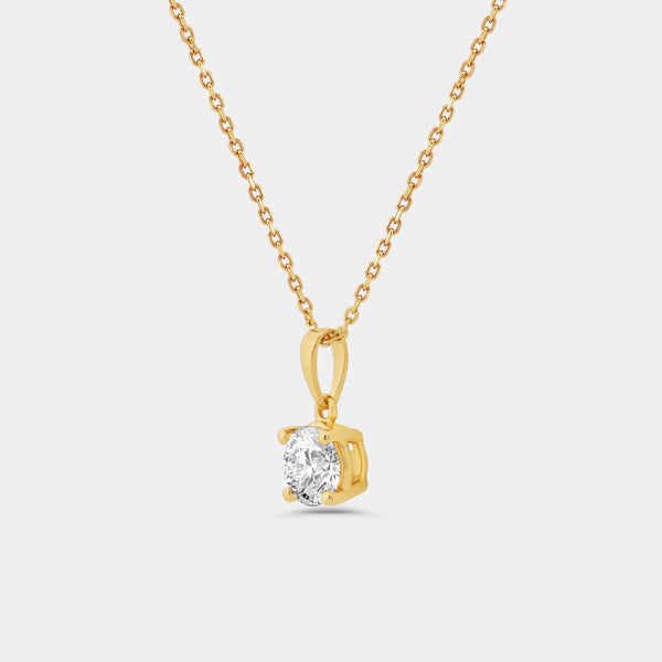 Gilded 3 Carat Lab-Grown Diamond Round-Shaped Two-Piece Earring and Pendant Set