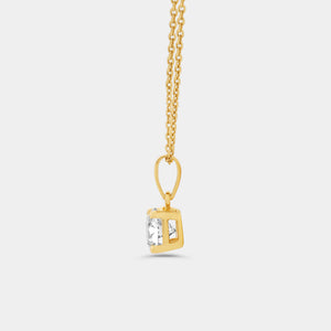 Gilded 3 Carat Lab-Grown Diamond Round-Shaped Two-Piece Earring and Pendant Set