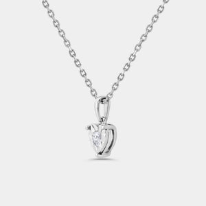 Gilded 1/10 Carat Lab-Grown Diamond Round-Shaped Two-Piece Earring and Pendant Set in a Heart-Shaped Illusion Plate