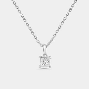 Gilded 1/10 Carat Lab-Grown Diamond Round-Shaped Two-Piece Earring and Pendant Set in a Square Illusion Plate