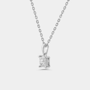 Gilded 1/10 Carat Lab-Grown Diamond Round-Shaped Two-Piece Earring and Pendant Set in a Square Illusion Plate