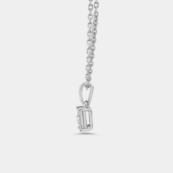 Gilded 1/10 Carat Lab-Grown Diamond Round-Shaped Two-Piece Earring and Pendant Set in a Square Illusion Plate