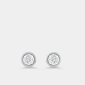 Gilded 1/4 Carat Lab-Grown Diamond Round-Shaped, Bezel-Set, Two-Piece Earring and Pendant Set