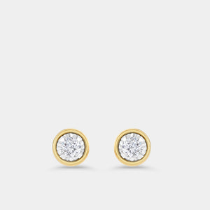 Gilded 1/4 Carat Lab-Grown Diamond Round-Shaped, Bezel-Set, Two-Piece Earring and Pendant Set
