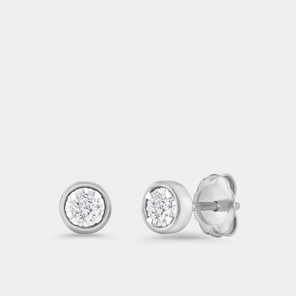 Gilded 1/4 Carat Lab-Grown Diamond Round-Shaped, Bezel-Set, Two-Piece Earring and Pendant Set