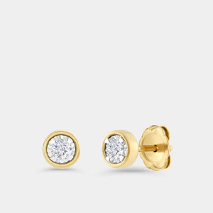 Gilded 1/4 Carat Lab-Grown Diamond Round-Shaped, Bezel-Set, Two-Piece Earring and Pendant Set