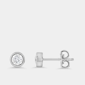 Gilded 1/4 Carat Lab-Grown Diamond Round-Shaped, Bezel-Set, Two-Piece Earring and Pendant Set