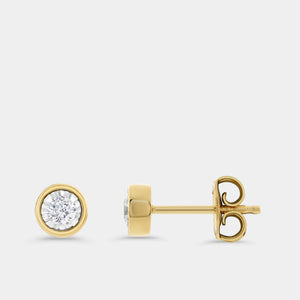 Gilded 1/4 Carat Lab-Grown Diamond Round-Shaped, Bezel-Set, Two-Piece Earring and Pendant Set
