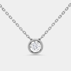 Gilded 1/4 Carat Lab-Grown Diamond Round-Shaped, Bezel-Set, Two-Piece Earring and Pendant Set