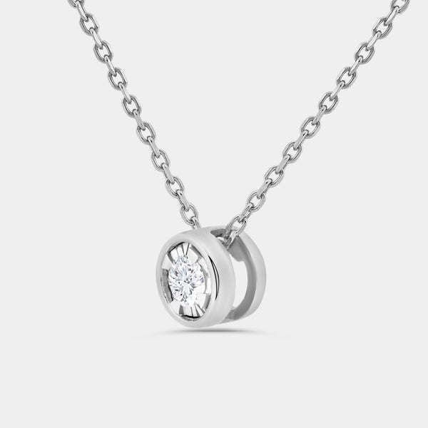 Gilded 1/4 Carat Lab-Grown Diamond Round-Shaped, Bezel-Set, Two-Piece Earring and Pendant Set